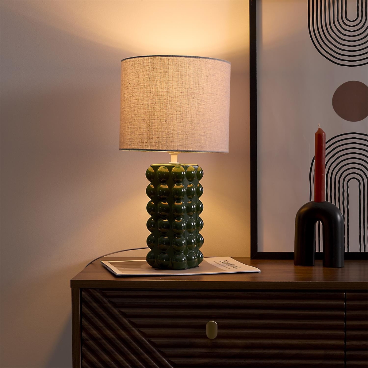 Lampka stołowa Ramil ceramiczna zielona