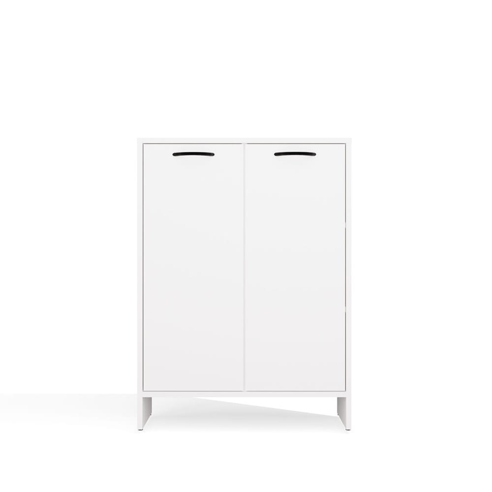 Szafka Łazienkowa NINA 1K1D BIAŁA Regał Słupek 1 Kosz Na Pranie 3 Półki Do Łazienki