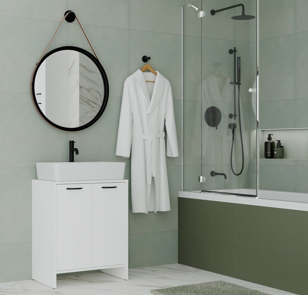 Szafka Łazienkowa NINA 2DUM BIAŁY 2 Drzwi Półki Regał Pod Umywalkę