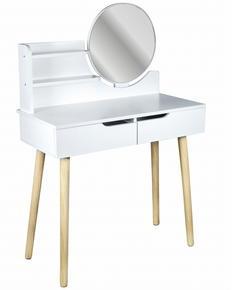 Toaletka kosmetyczna z lustrem - SCANDI biała