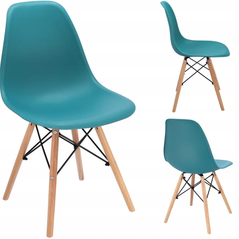 Krzesło EVA skandynawskie plastikowe morski niebieski