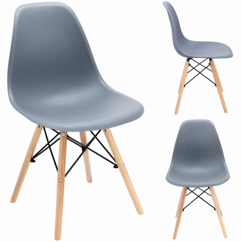 Krzesło EVA skandynawskie plastikowe szare