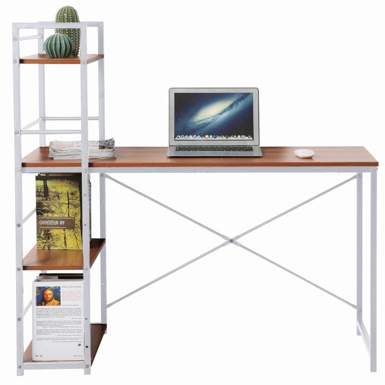 Biurko z regałem - białe