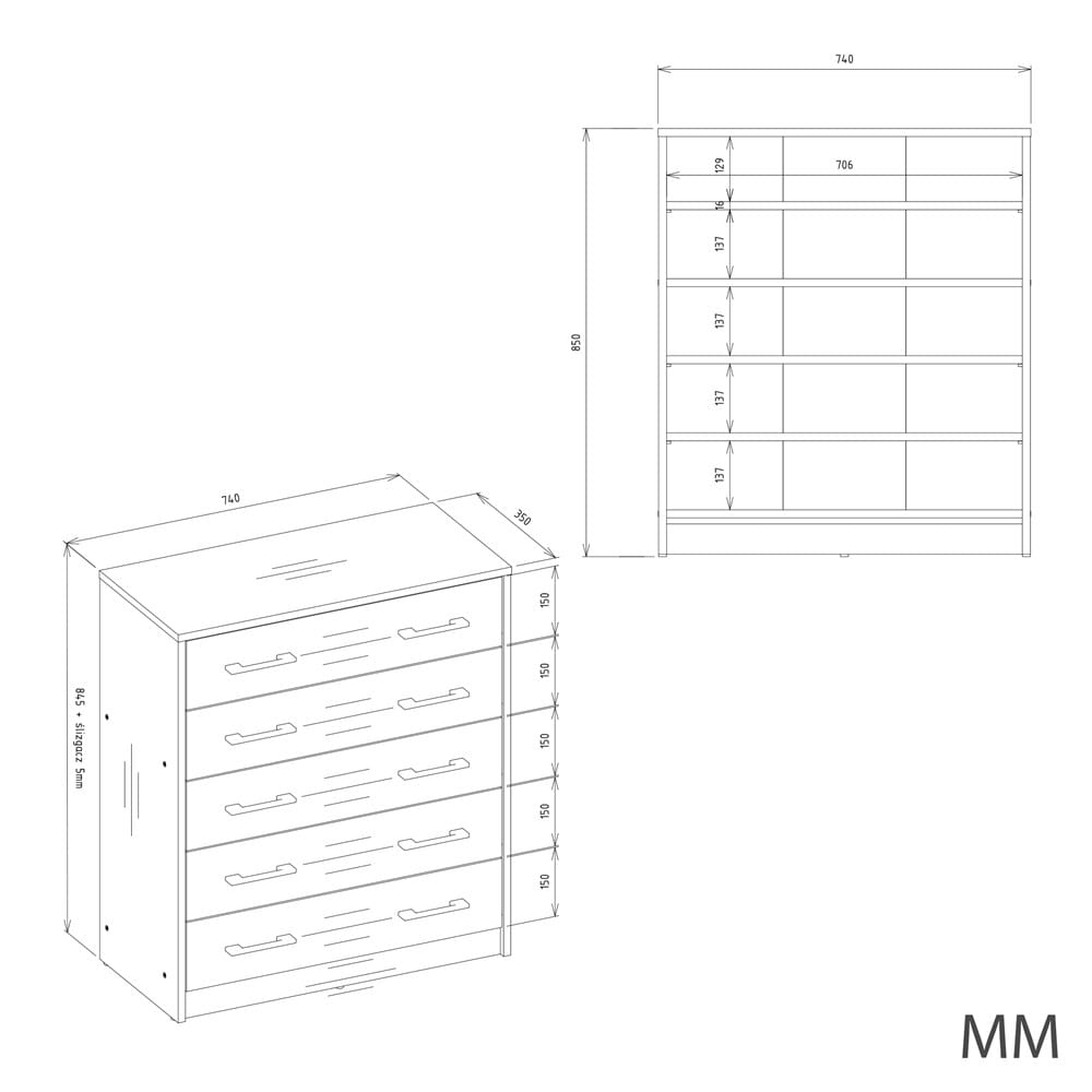 Szafka na obuwie ALEX ANTRACYT ARTISAN Do Przedpokoju