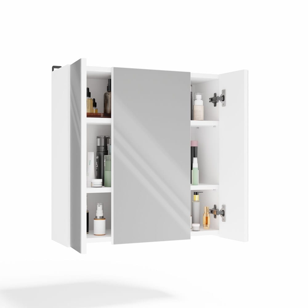 Szafka Łazienkowa POLA 3L Wisząca Z 3 Lustrami Nad Umywalkę 3 Drzwi BIAŁA