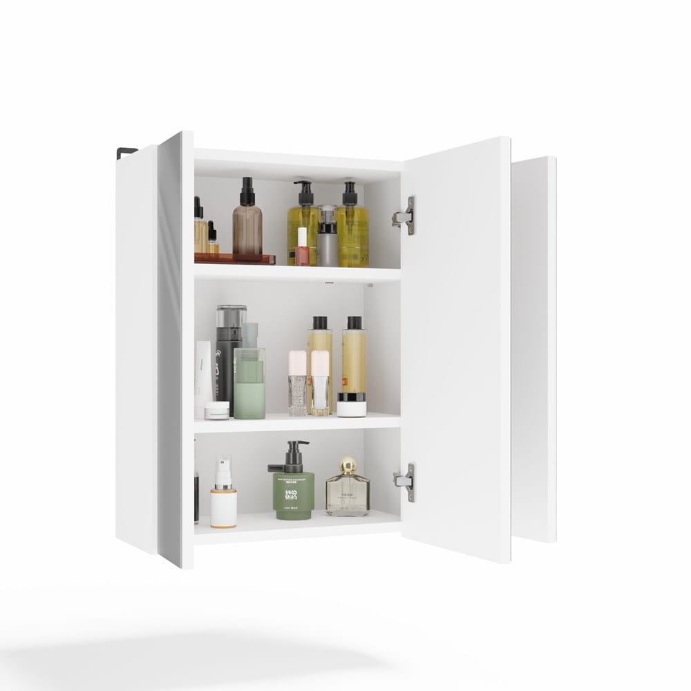 Szafka Łazienkowa POLA 3L Wisząca Z 3 Lustrami Nad Umywalkę 3 Drzwi BIAŁA