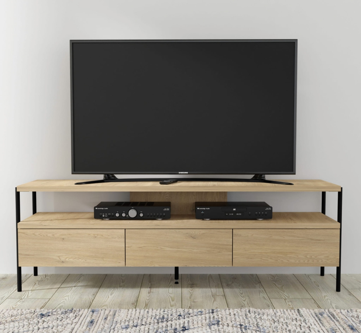 Dragonfly - Stolik RTV 3S {PK} dąb cremona