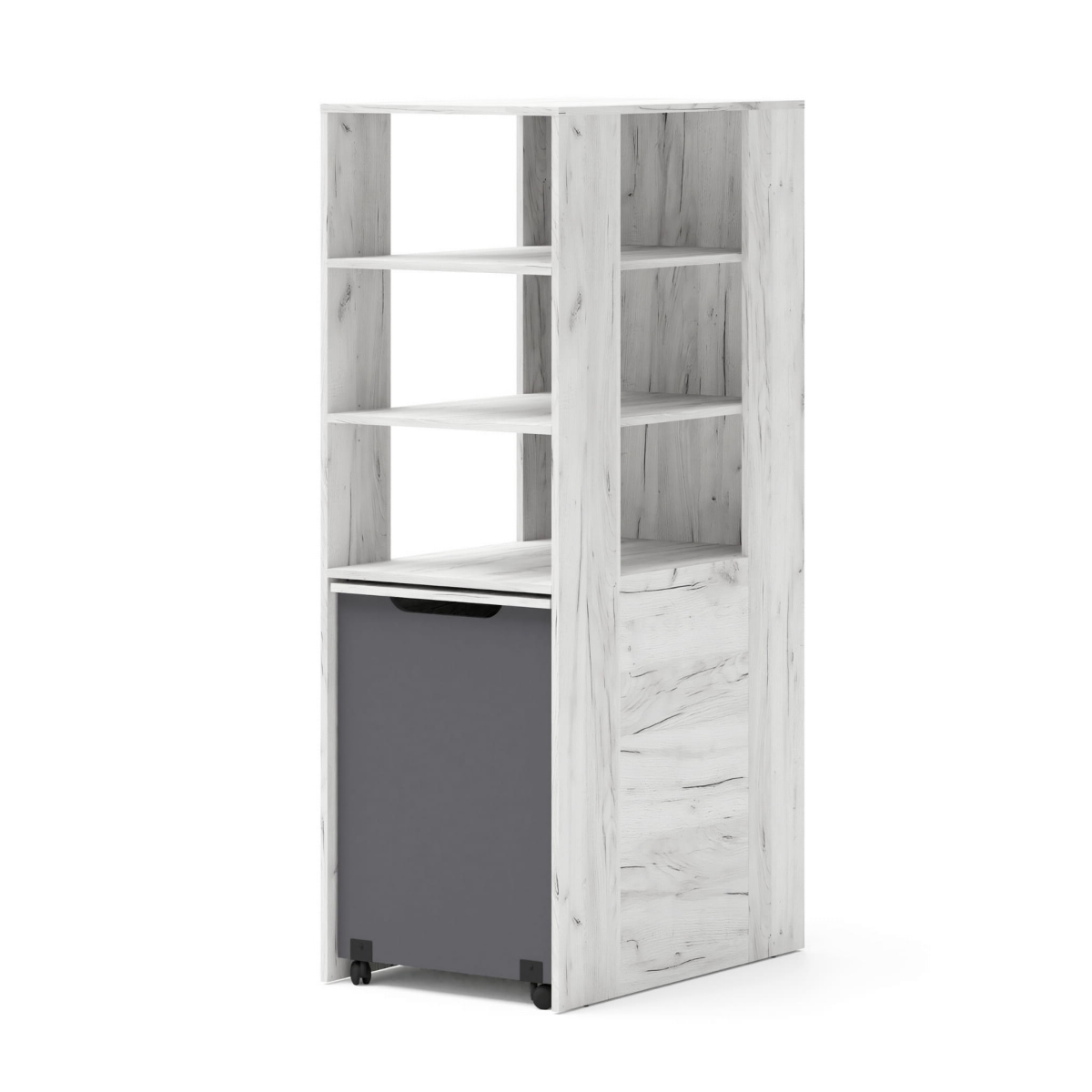 Samoa/Fuji - Regał z Biurkiem [PK] Craft biały / grafit