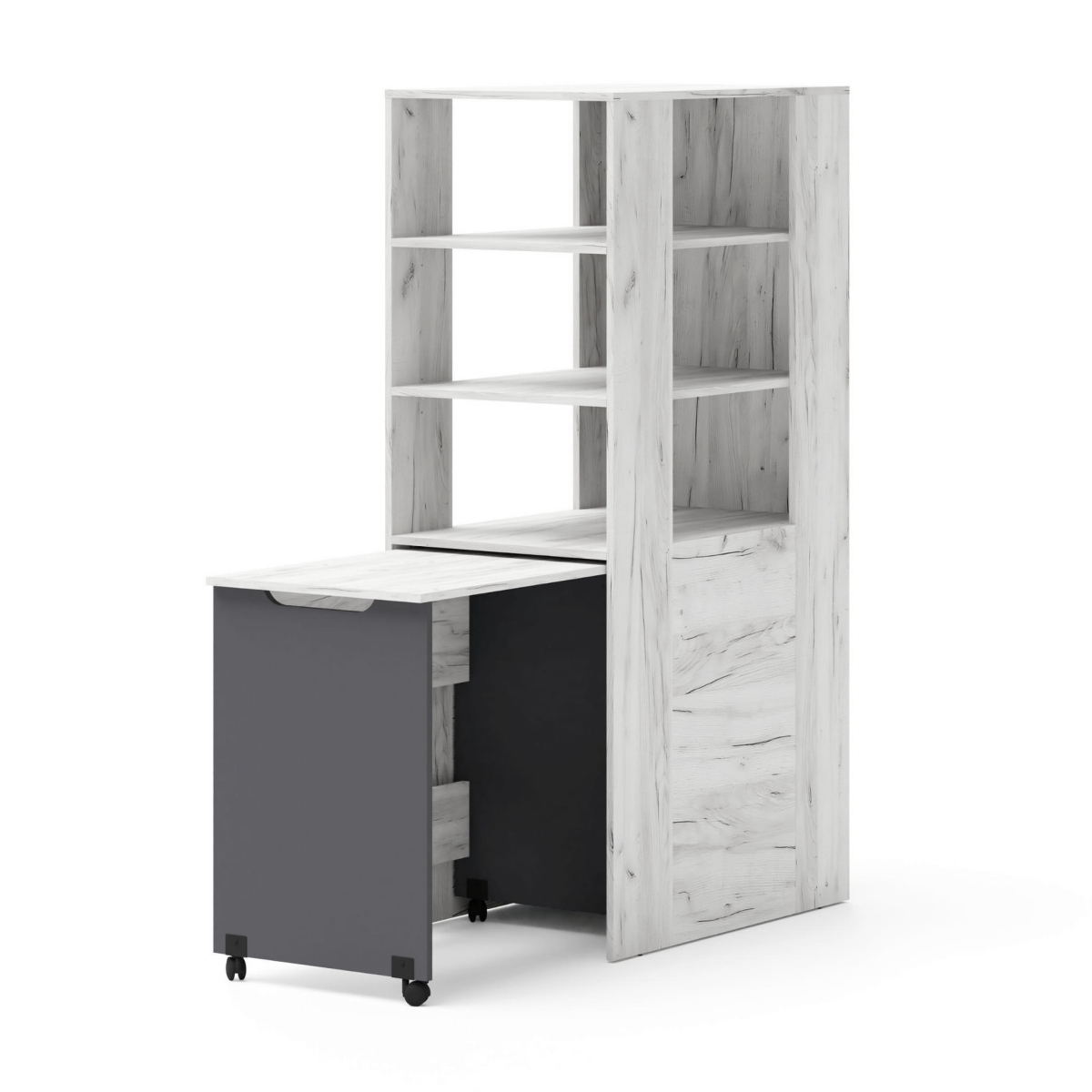 Samoa/Fuji - Regał z Biurkiem [PK] Craft biały / grafit