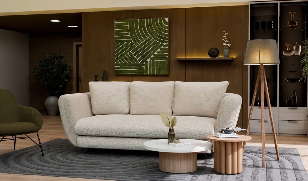 SOFA SARIS BEŻOWY NOGA CZARNA