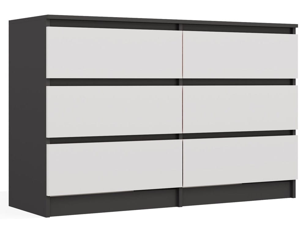 Komoda Malwa M6 120 ANTRACYT / BIAŁY