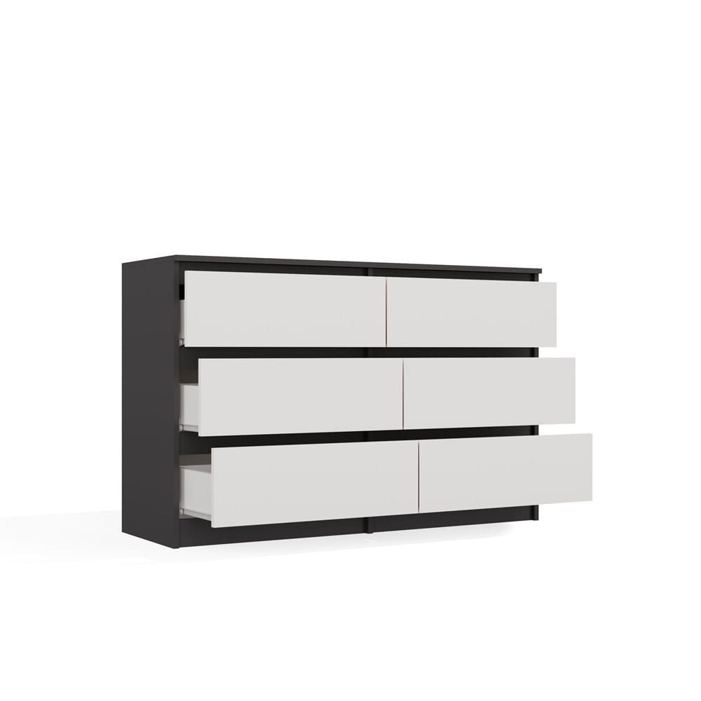 Komoda Malwa M6 120 ANTRACYT / BIAŁY