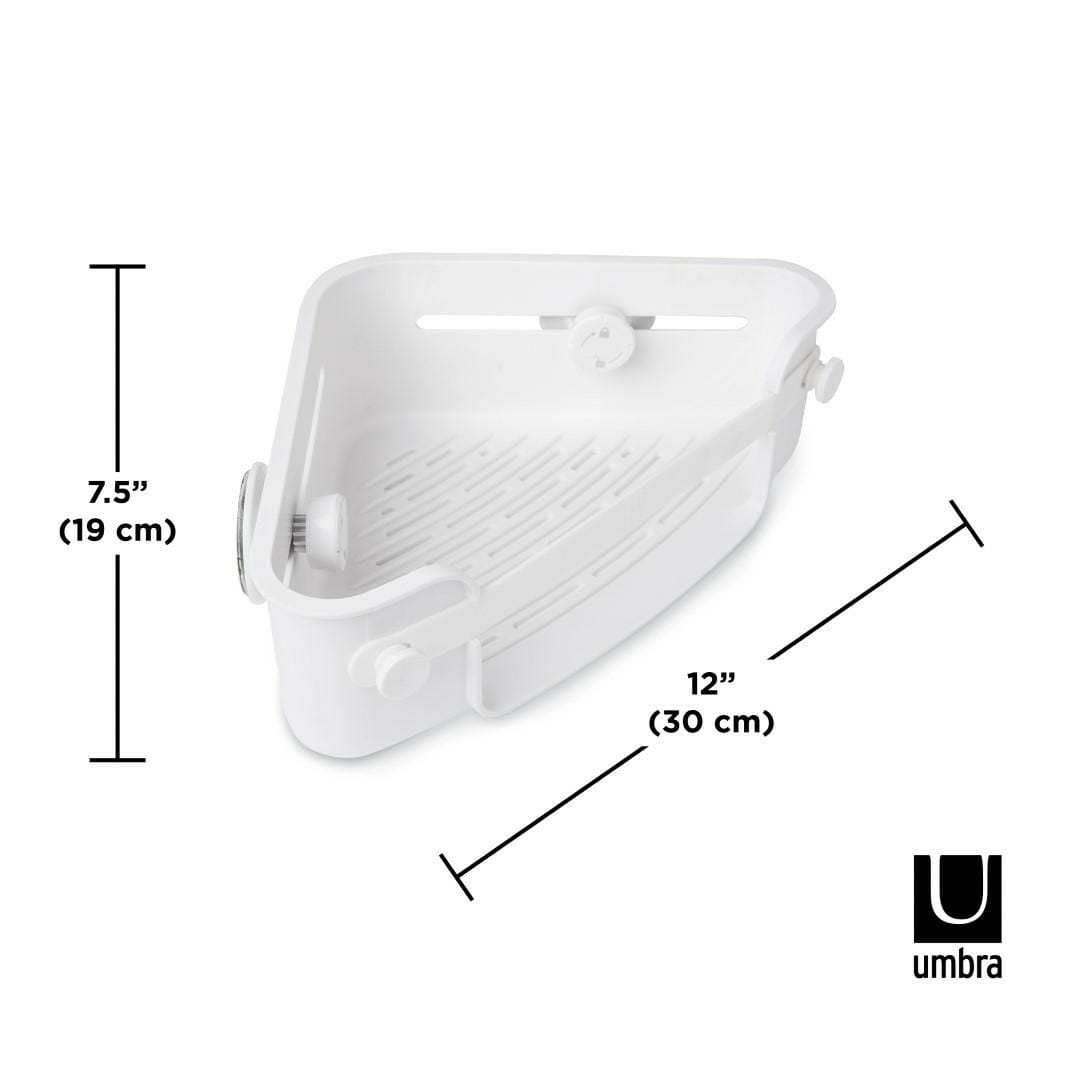 UMBRA półka narożna FLEX ADHESIVE biała