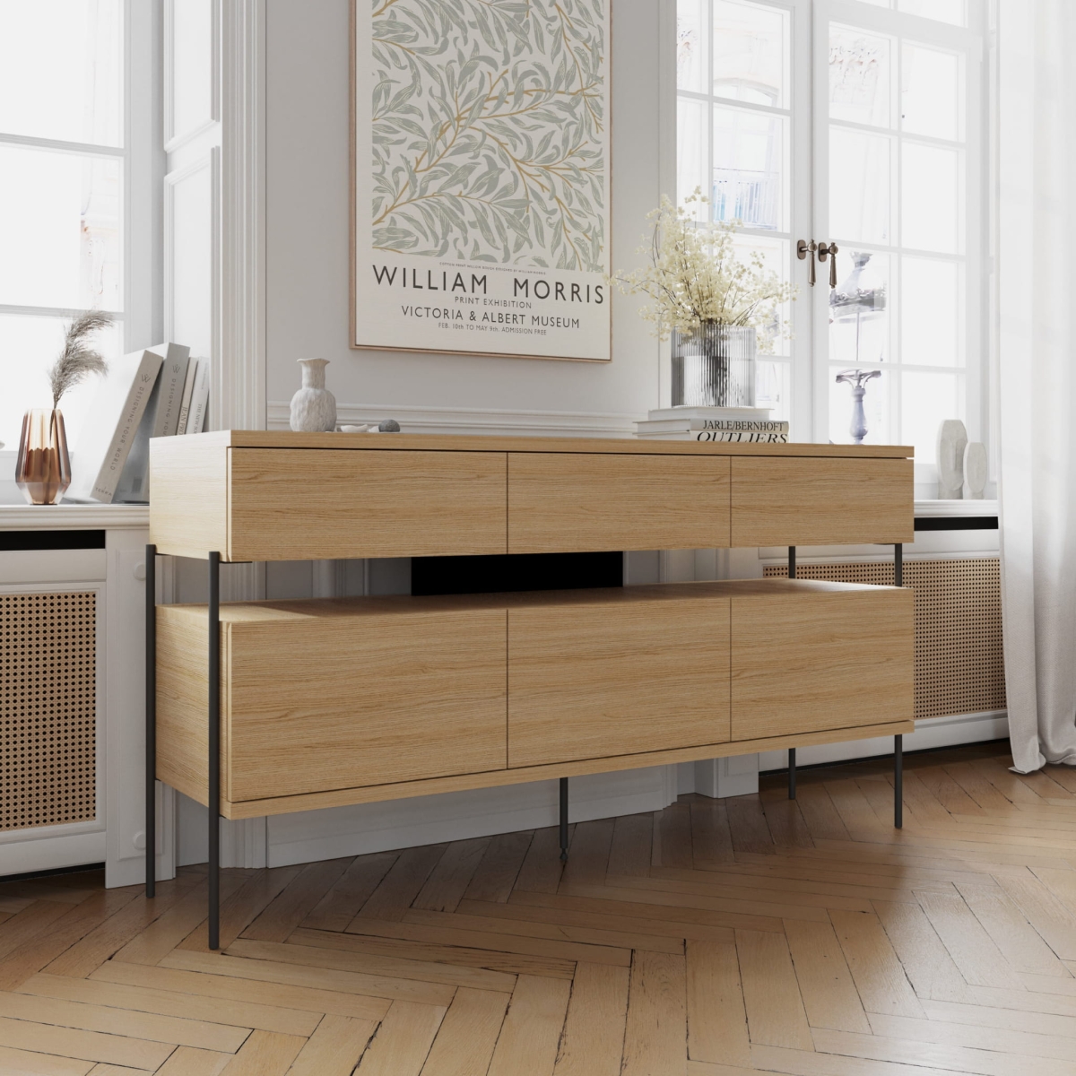 Komoda Puffin 3D3S dąb naturalny