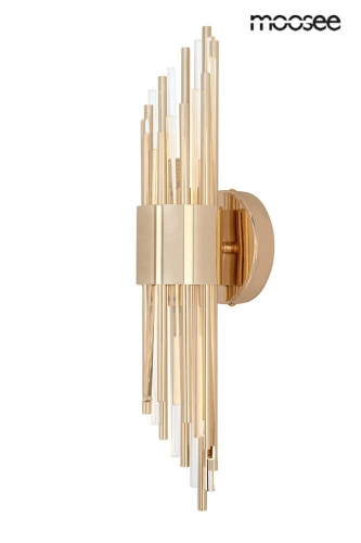 Lampa ścienna, złota do salonu Amadeo Moosee
