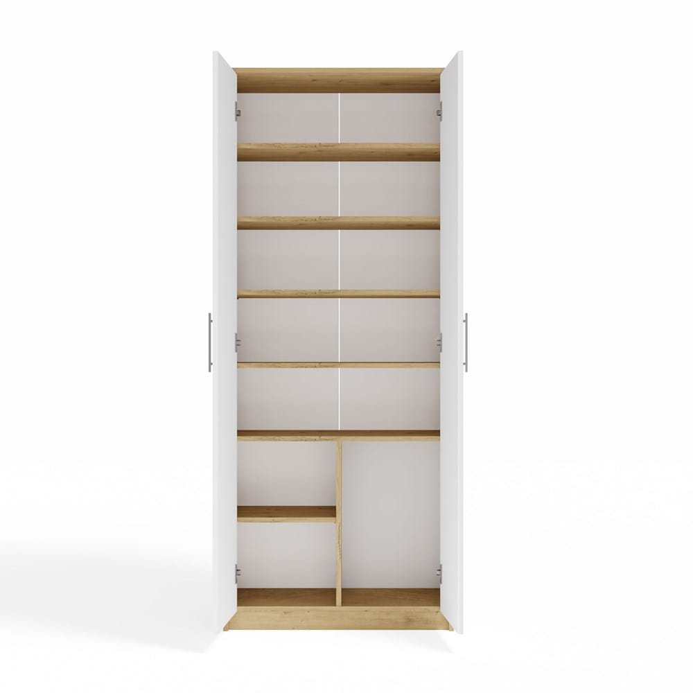 Regał Biurowy OLIV 2D 2 Drzwi Do Biura Do Gabinetu Salonu DĄB ARTISAN BIEL