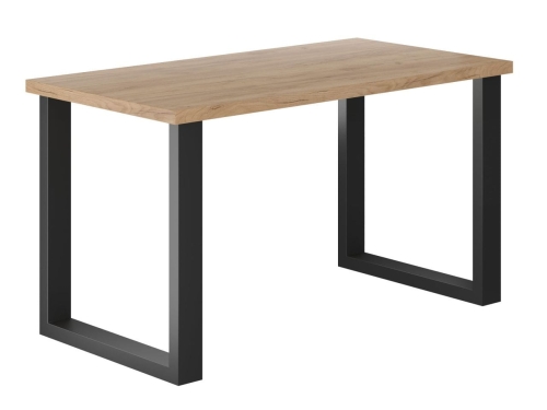 Stół prostokątny 128x67 cm, dąb złoty craft z czarnymi nogami do salonu 