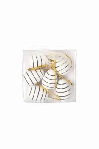 Dekoracja drewniana do powieszenia jajko 6 szt