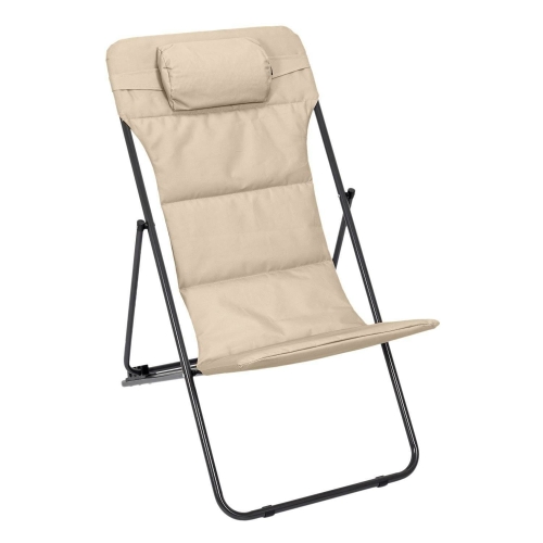 Leżak beżowy do ogrodu lub na balkon Grue 