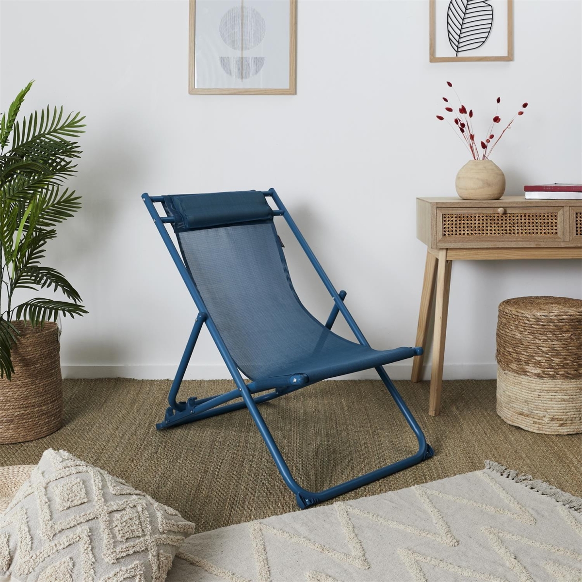 Leżak Canard składany niebieski