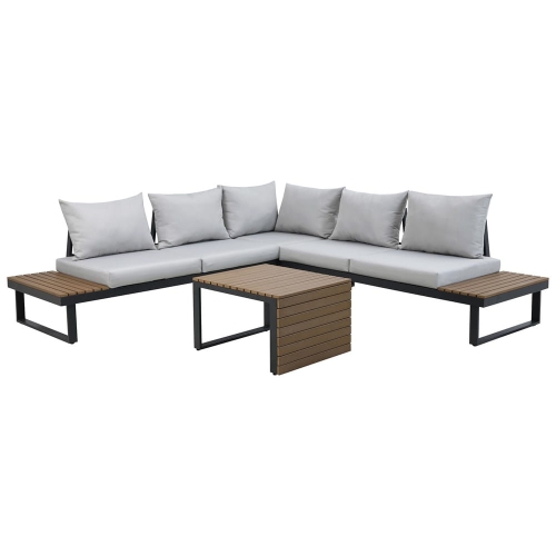 Zestaw mebli ogrodowych z narożnikiem i stolikiem, na taras Marbella