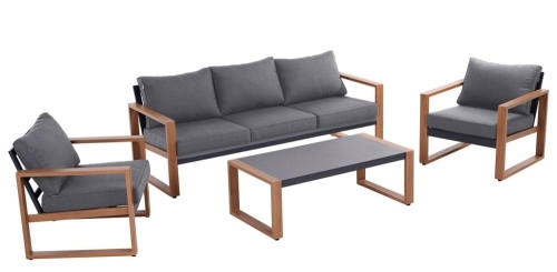 Zestaw mebli ogrodowych 5-osobowy antracyt, na taras Duisburg