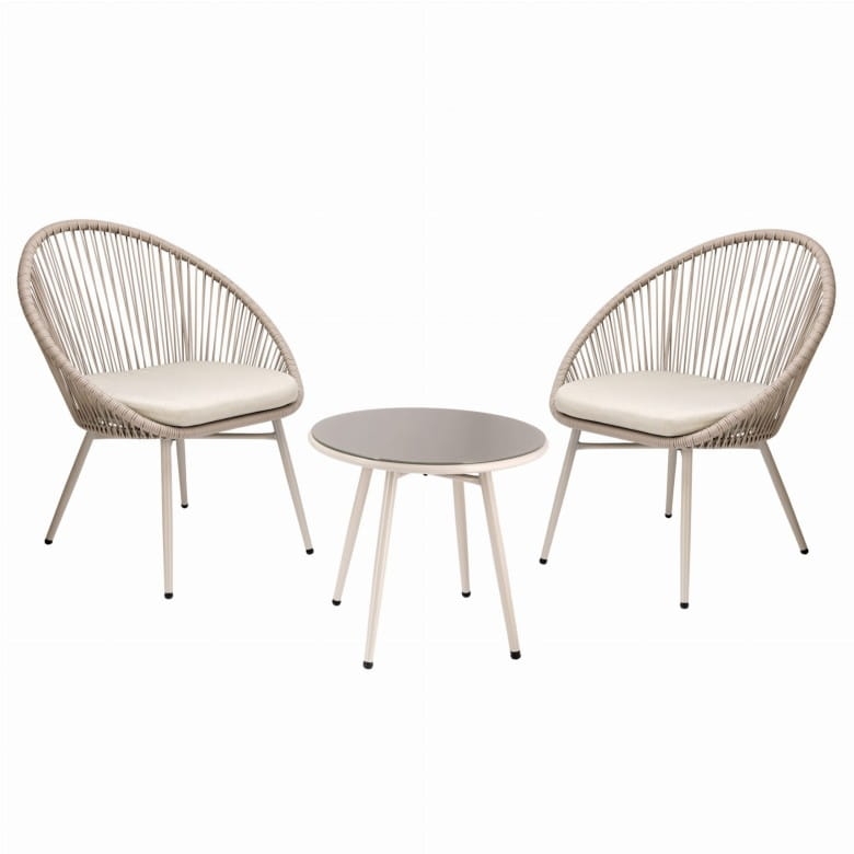 Zestaw mebli ogrodowych - 2x krzesło i stolik na balkon