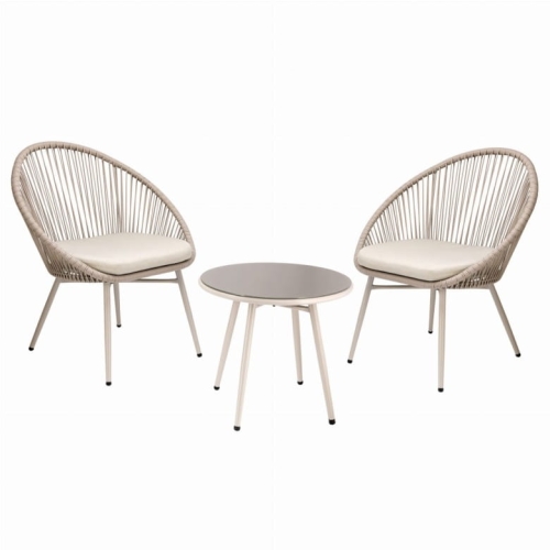 Zestaw mebli ogrodowych - 2x krzesło i stolik na balkon