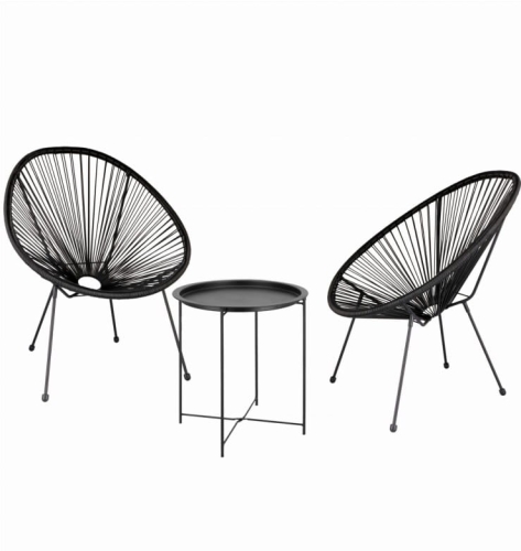 Zestaw mebli ogrodowych - 2x krzesło i stolik na balkon