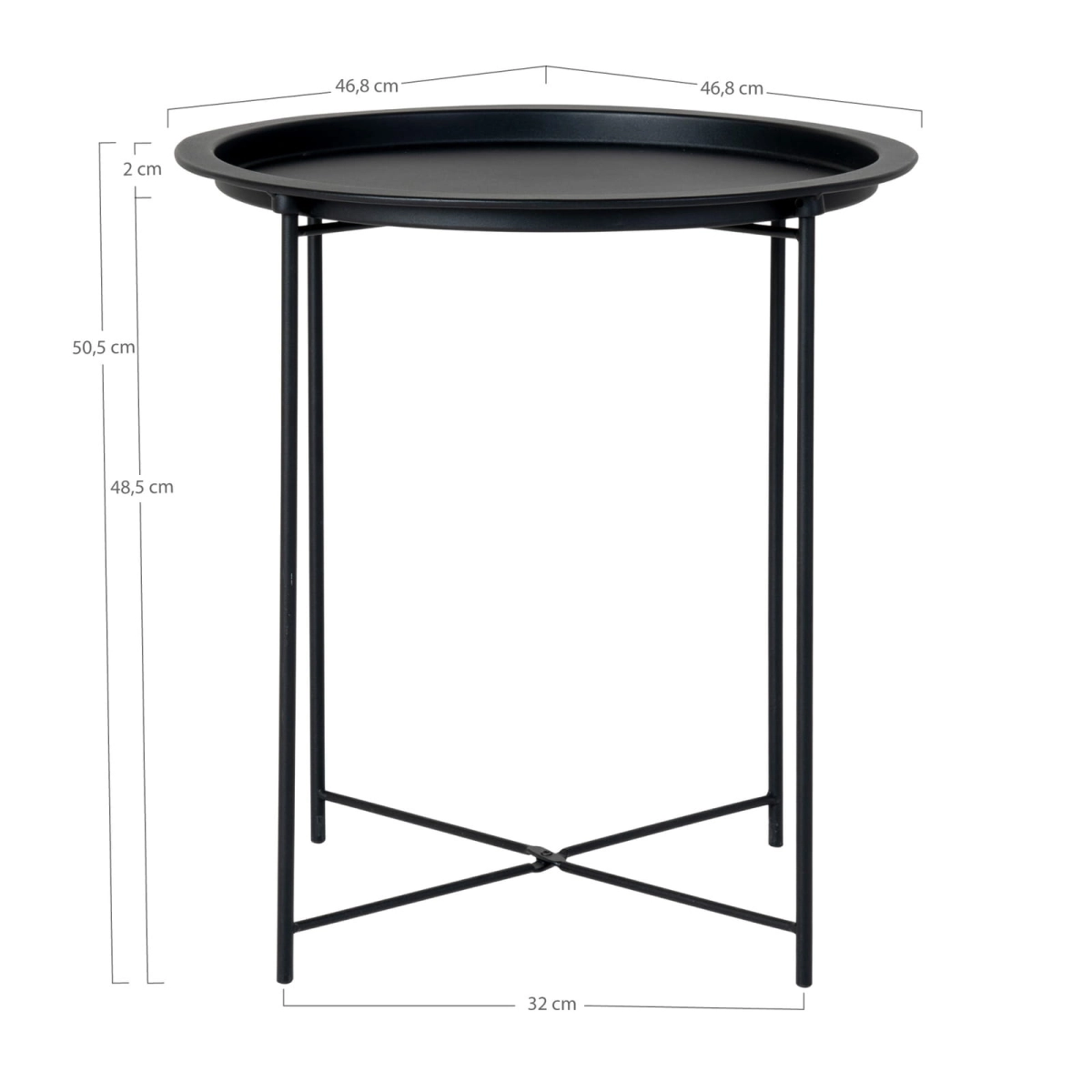 Stolik pomocniczy 47cm czarny