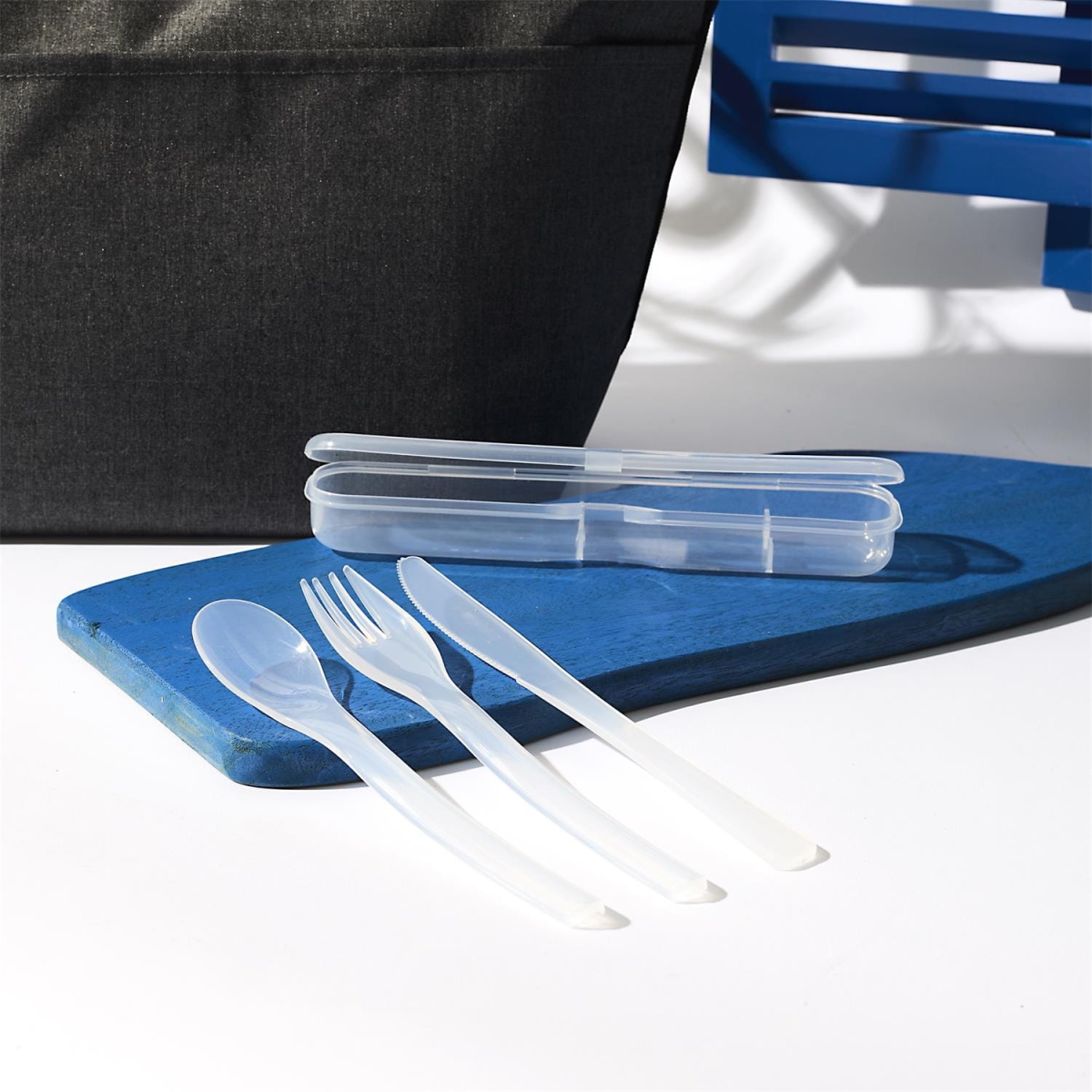 Zestaw plastikowych sztućców biały