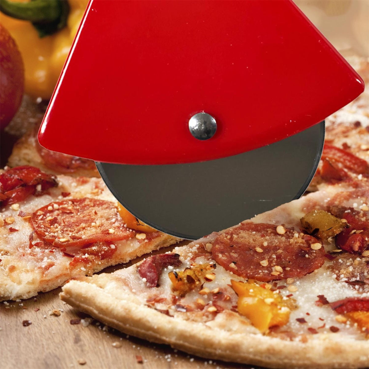 Nóż do pizzy Siekierka czerwony