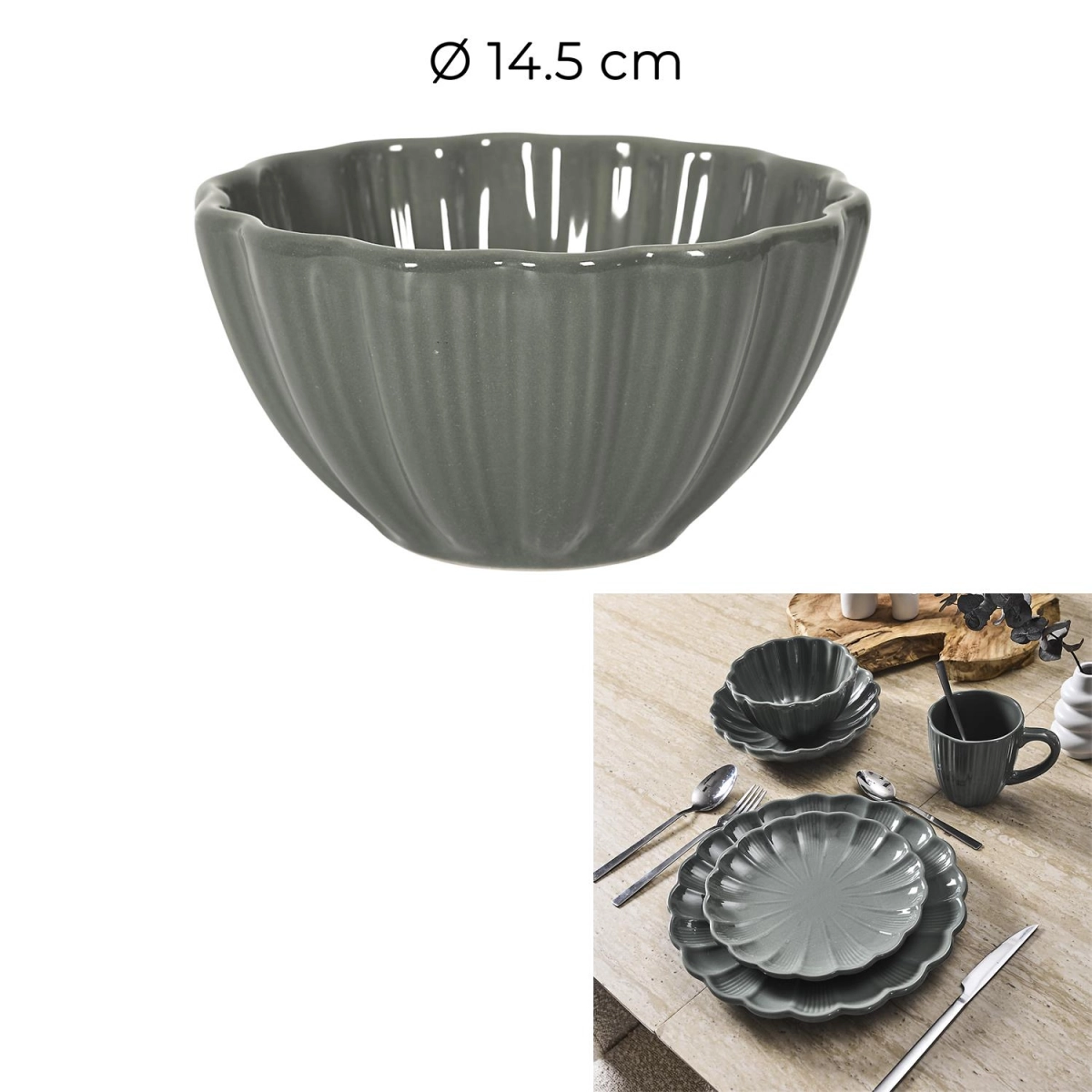 Miseczka Calista 550ml szara