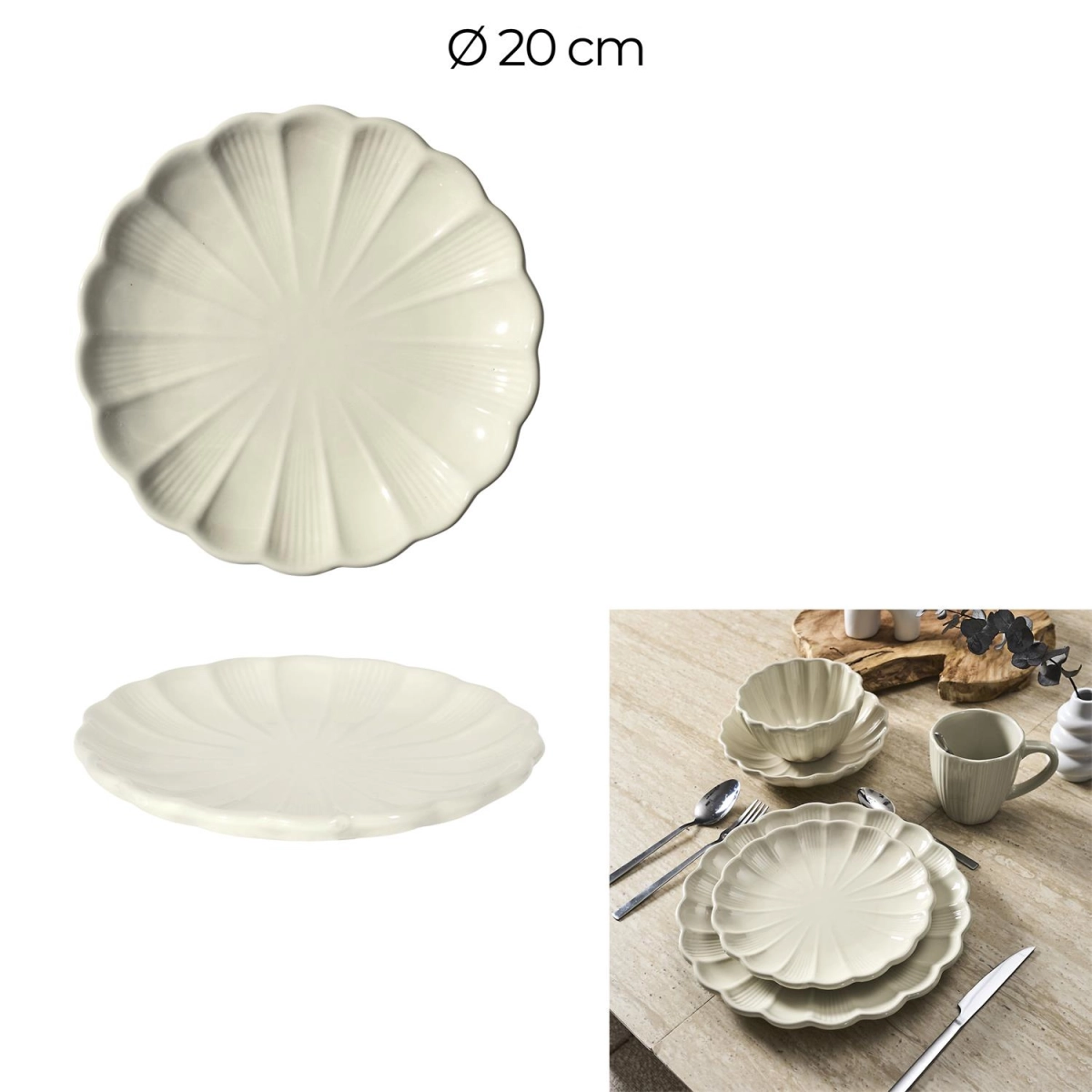 Talerz Calista 20cm kremowy