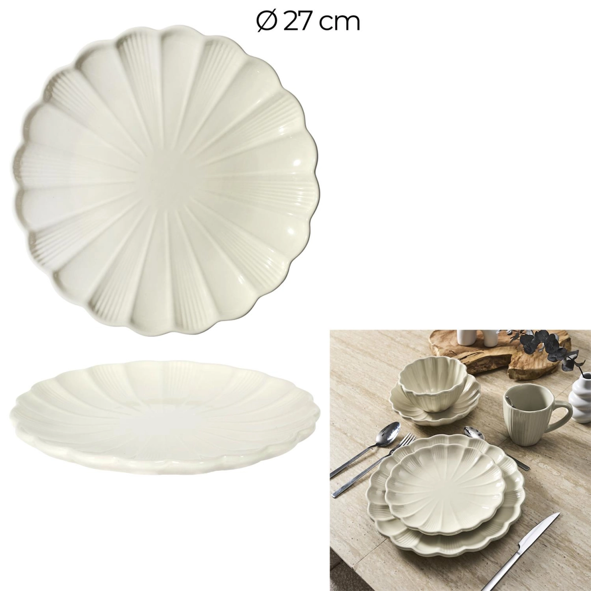 Talerz Calista 27cm kremowy