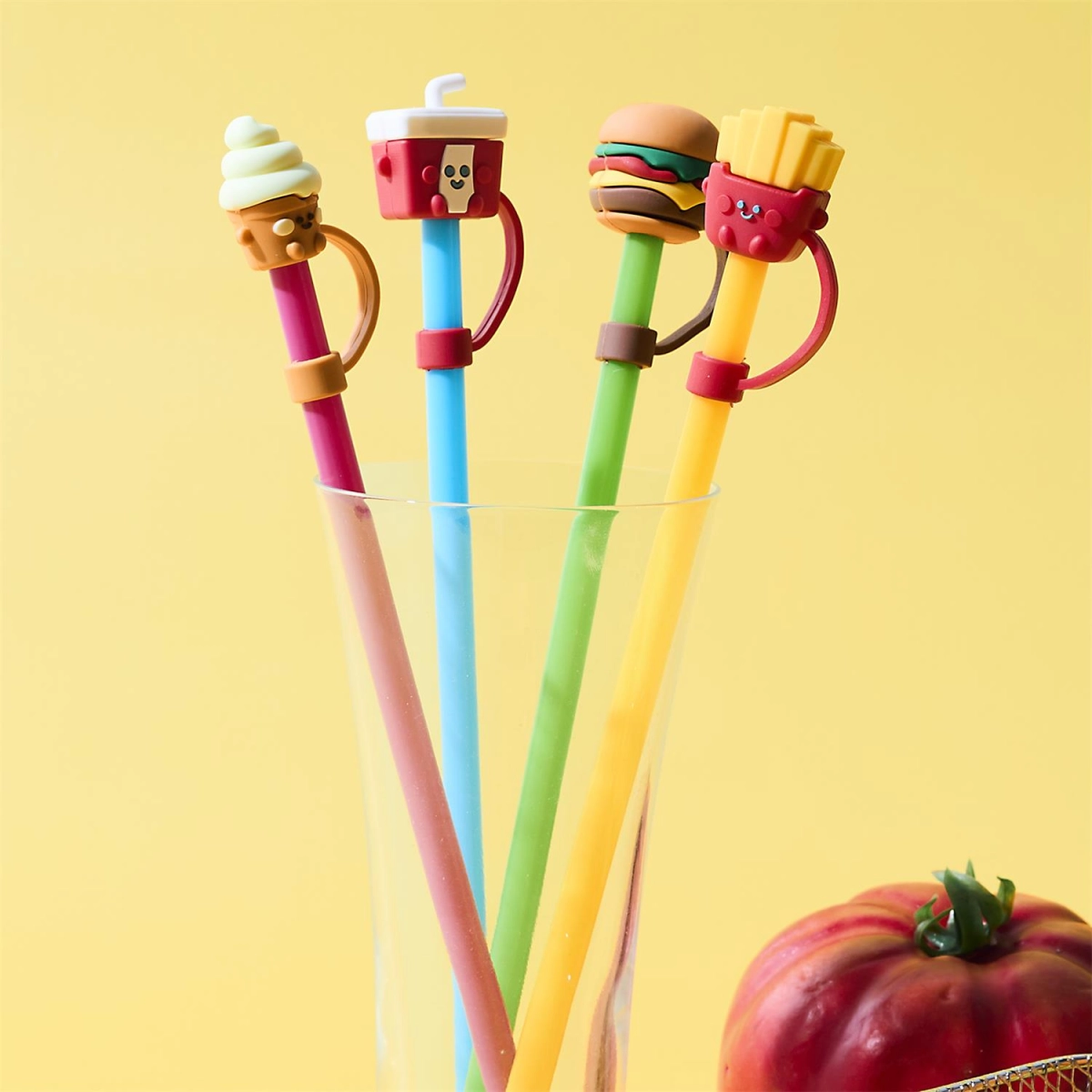 Zestaw 4 słomek do napojów Fast food