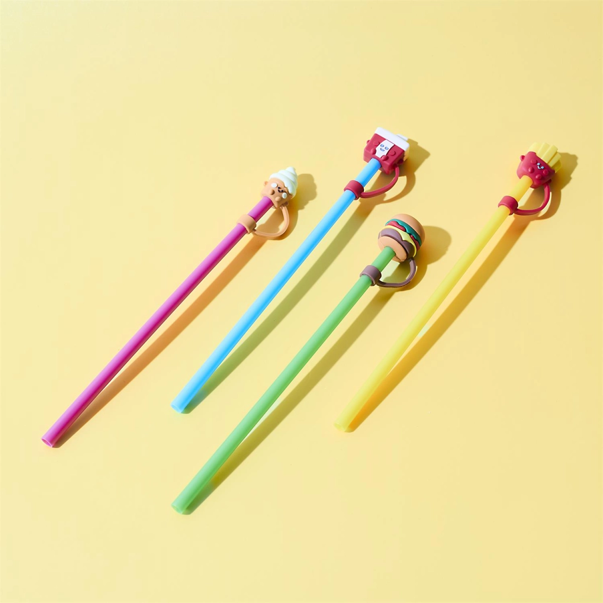 Zestaw 4 słomek do napojów Fast food