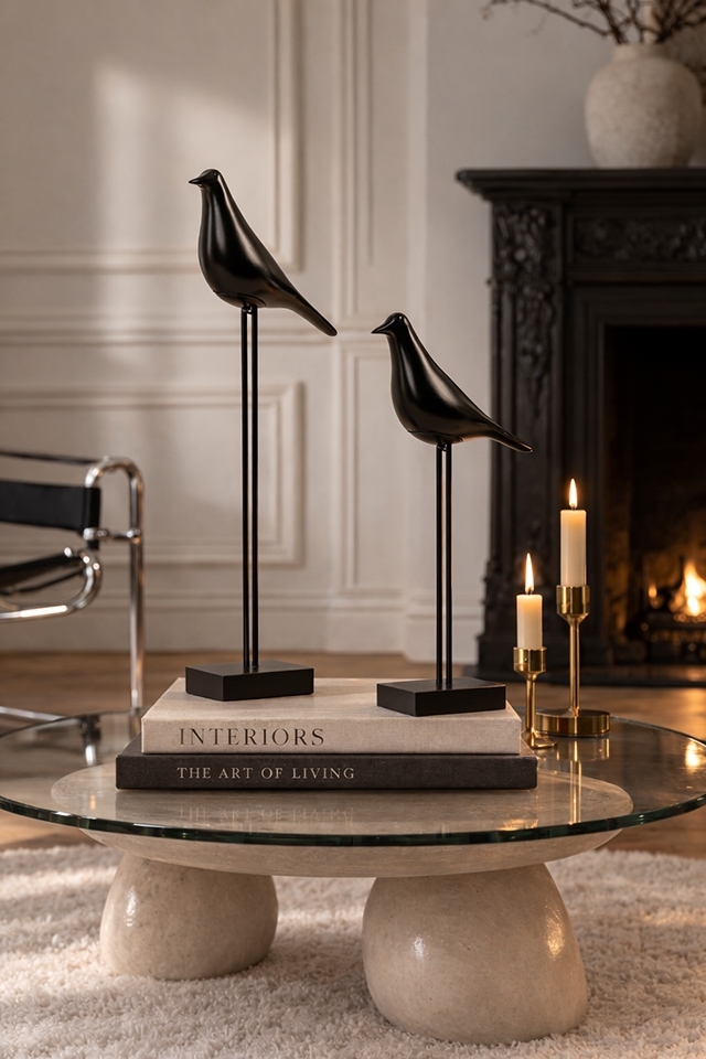 Zestaw 2 dekoracji SHP BIRDY czarna