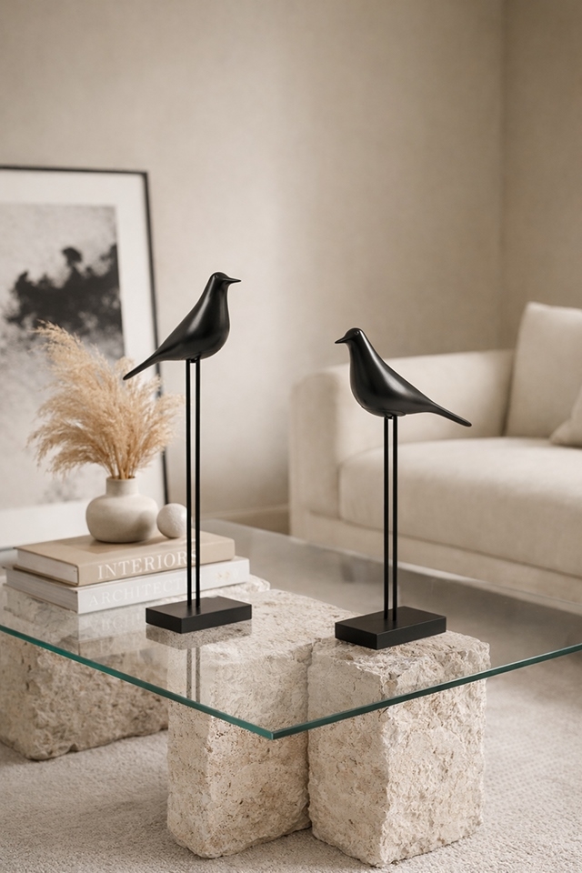 Zestaw 2 dekoracji SHP BIRDY czarna