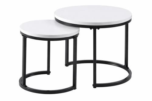 Zestaw dwóch stolików białych, do salonu Zoya