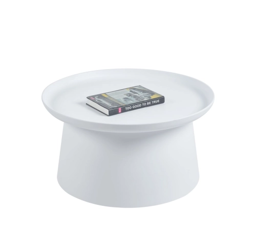 Ława okrągła 70 cm, biała do salonu Andy