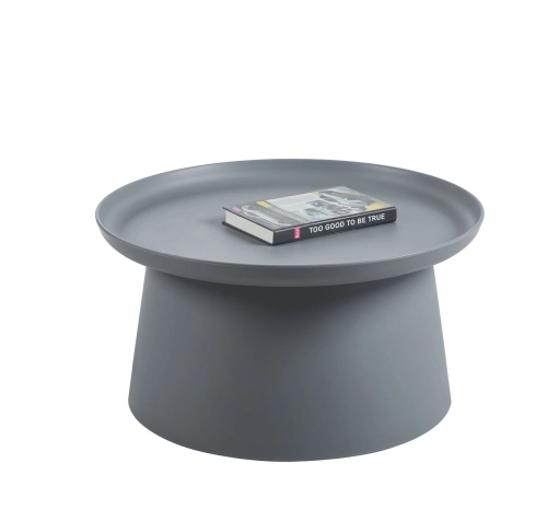 Ława okrągła 70 cm, szara do salonu Andy