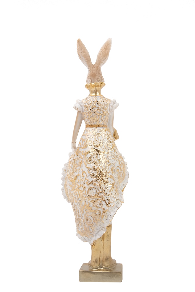 Figurka dekoracyjna SHP RABBIT beżowa / złota