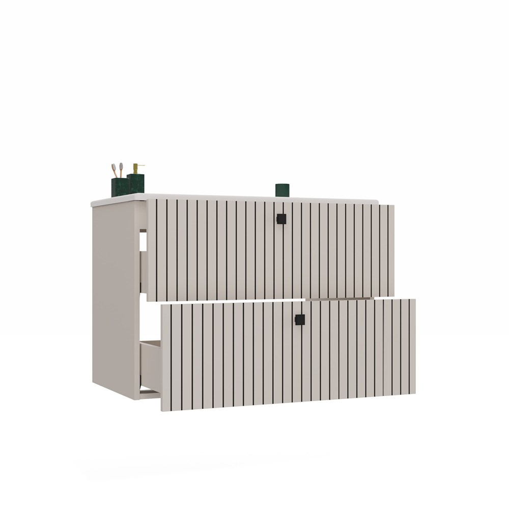 SZAFKA POD UMYWALKĘ TIGO 80 2S KASZMIR RYFLOWANY FRONT + UMYWALKA