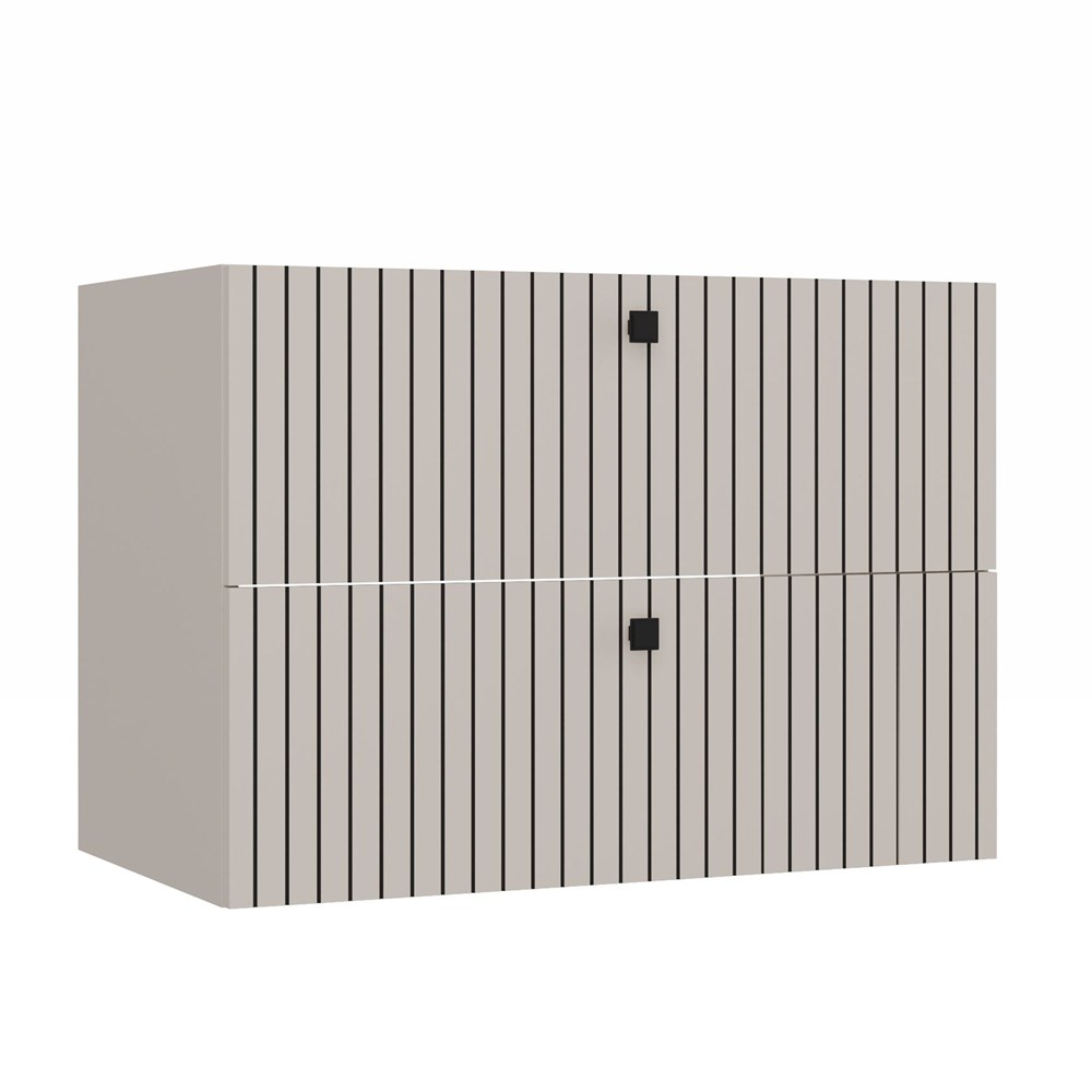 SZAFKA POD UMYWALKĘ TIGO 80 2S KASZMIR 2 SZUFLADY RYFLOWANY FRONT WISZĄCA