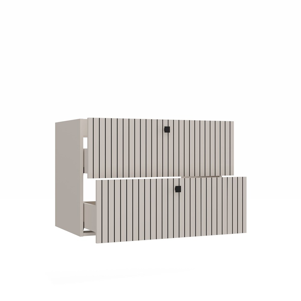 SZAFKA POD UMYWALKĘ TIGO 80 2S KASZMIR 2 SZUFLADY RYFLOWANY FRONT WISZĄCA