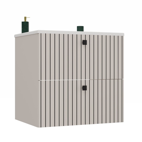  Szafka łazienkowa pod umywalkę 60 cm, z umywalką, kaszmir Tigo 2S