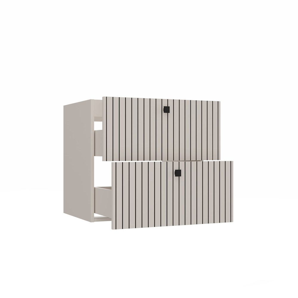 SZAFKA POD UMYWALKĘ TIGO 60 2S KASZMIR 2 SZUFLADY RYFLOWANY FRONT WISZĄCA