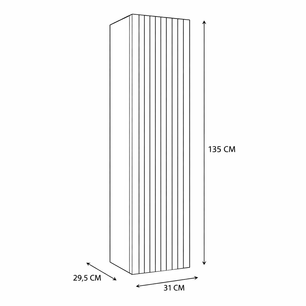 SZAFKA ŁAZIENKOWA WISZĄCA SŁUPEK REGAŁ TIGO 1D DĄB EVOKE RYFLOWANY FRONT