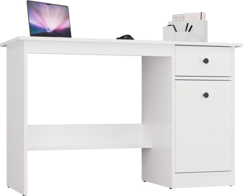 Biurko proste 120 cm, białe matowe Chester